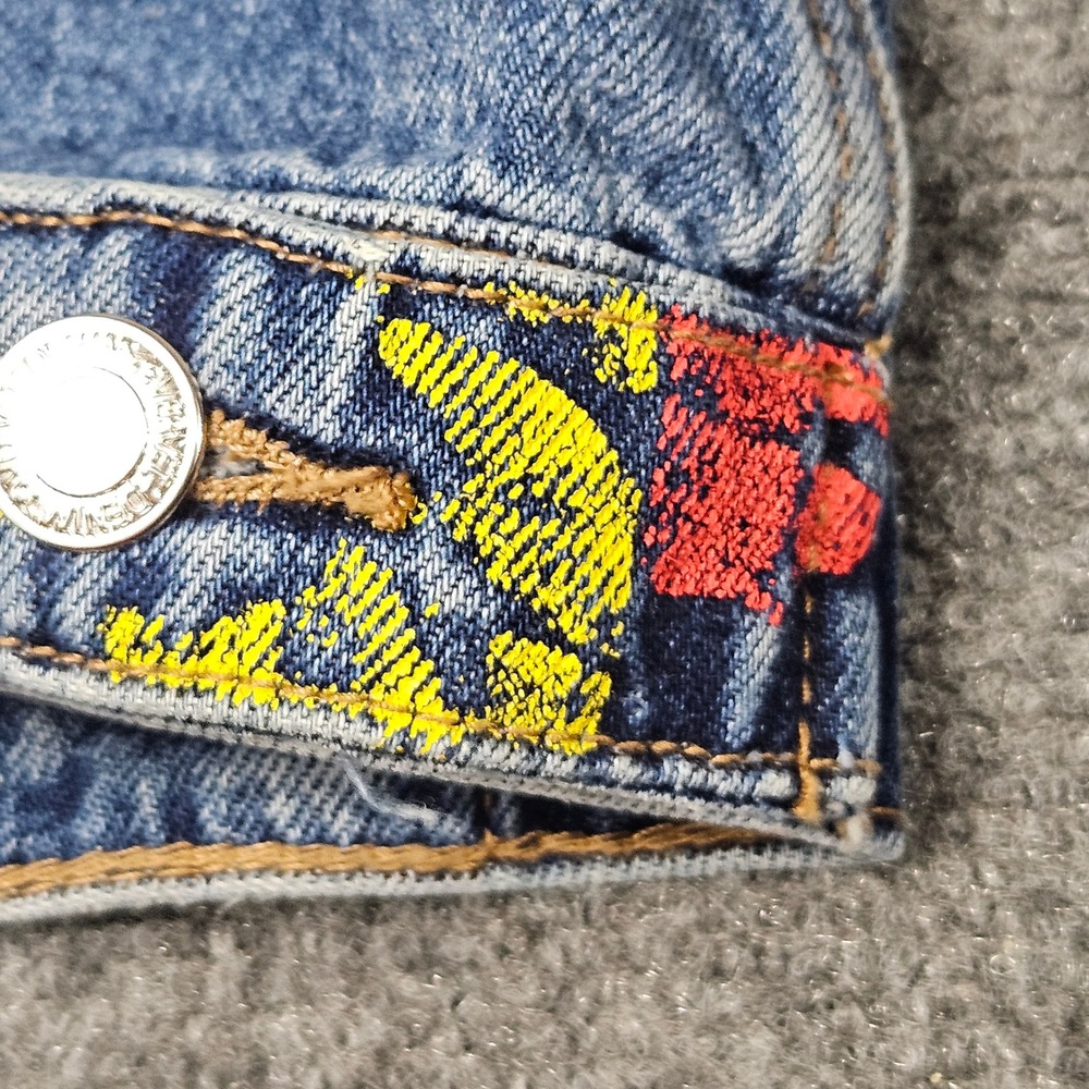 Patchwork Reworked Jean Jacket S Crop Distressed Y2K Style Grunge Street Vervet - Picture 7 of 14